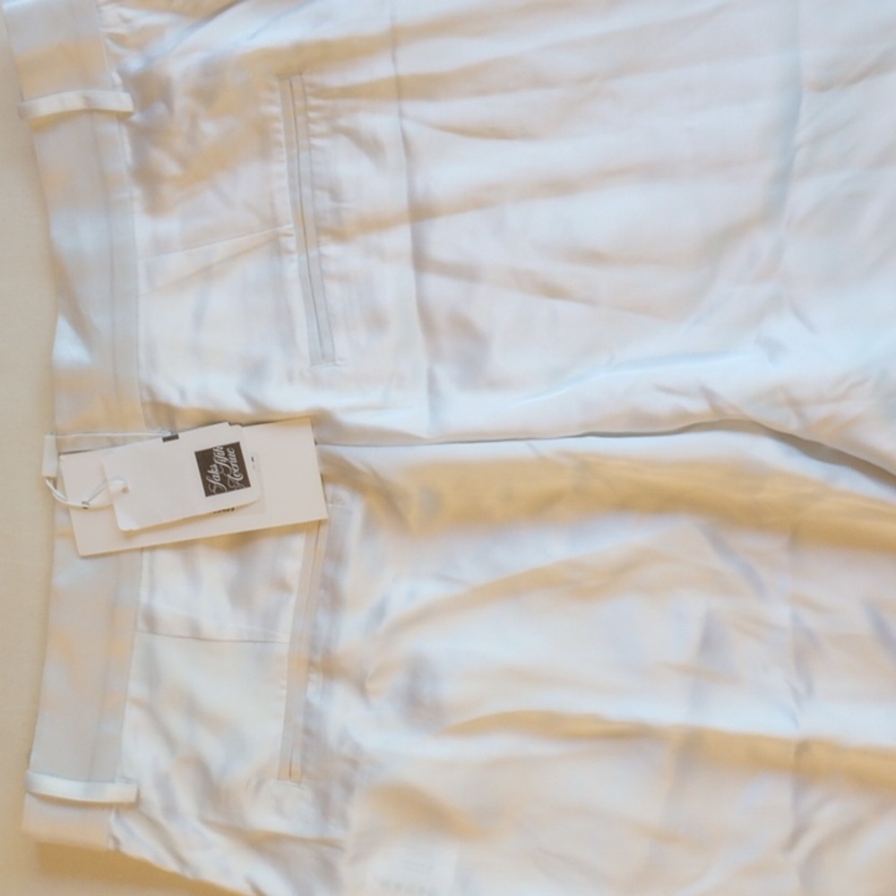NWT Michael Lo Sordo Relaxed Silk Boy Pant 10 Wide Leg White - Picture 6 of 16